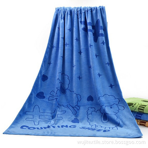 Microfiber Ultra-Soft Printed Bath Towel Beach Towel (WJ-B981)